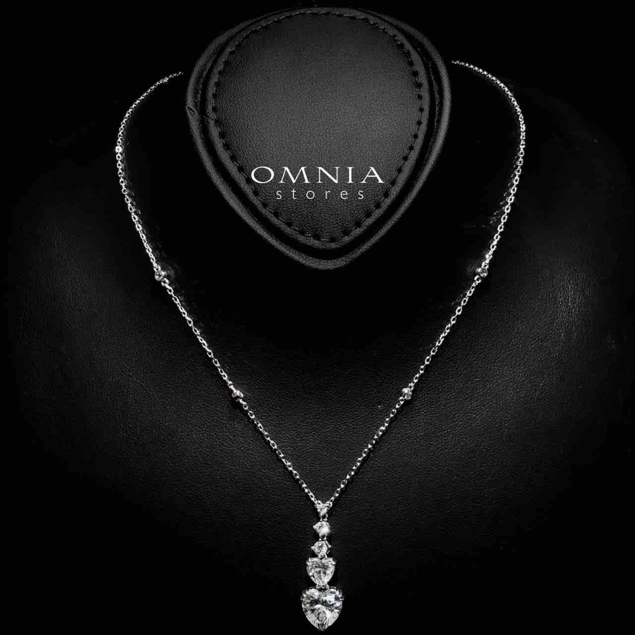 Sura Heart Necklace In 925 Silver High Quality Simulated Diamonds