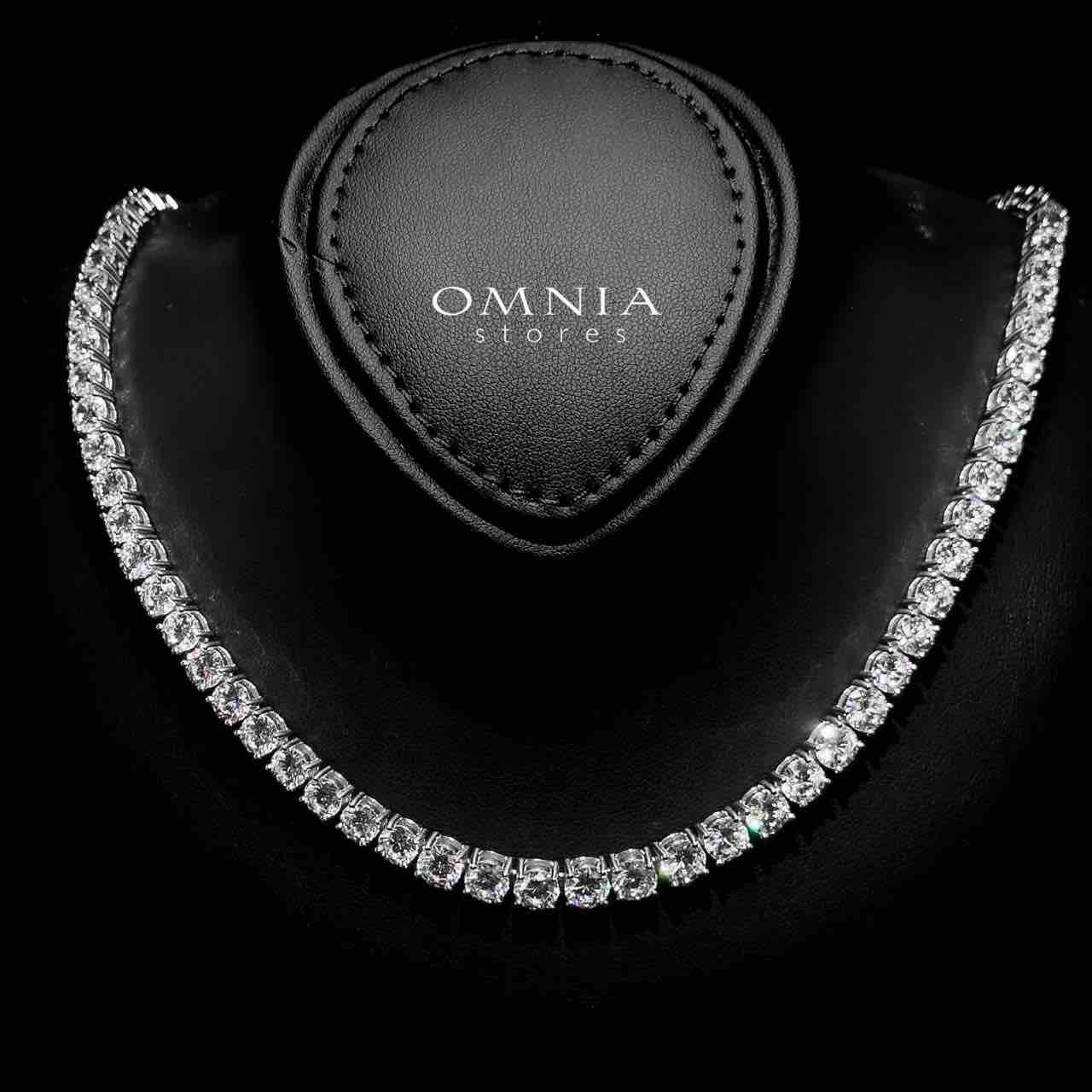 Omnia Diana Tennis Necklace in 42cm with 925 Silver High Quality Simulated Diamonds 4mm - OMNIASTORES UAE