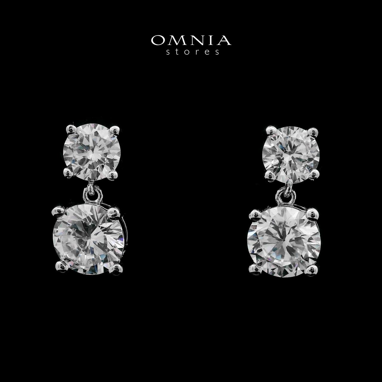 Zaynab White Earrings In High-Quality Zircon Stones in a Rhodium Plated