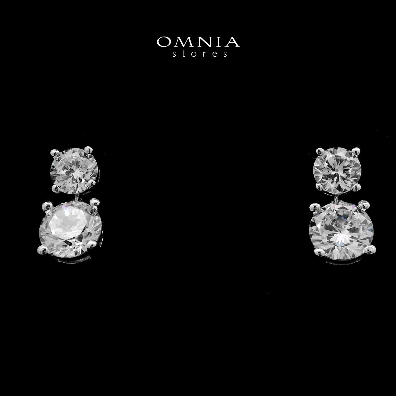 Zaynab White Earrings In High-Quality Zircon Stones in a Rhodium Plated