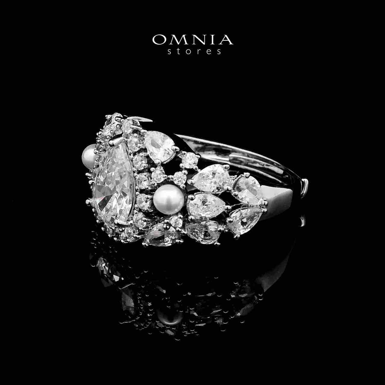 Omnia Aiyesha White Bridal Full Set in High Quality Zircon Stone in Rhodium Plated