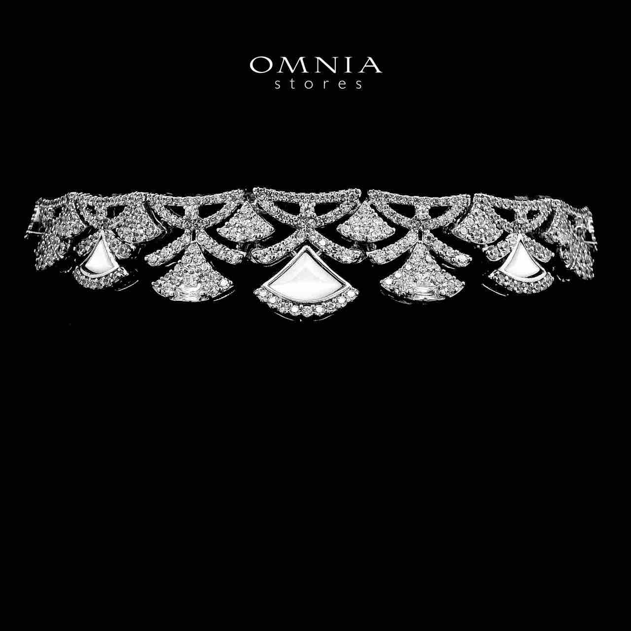 Omnia Bita White Bridal Full Set in High Quality Zircon Stone in Rhodium Plated - OMNIASTORES KSA