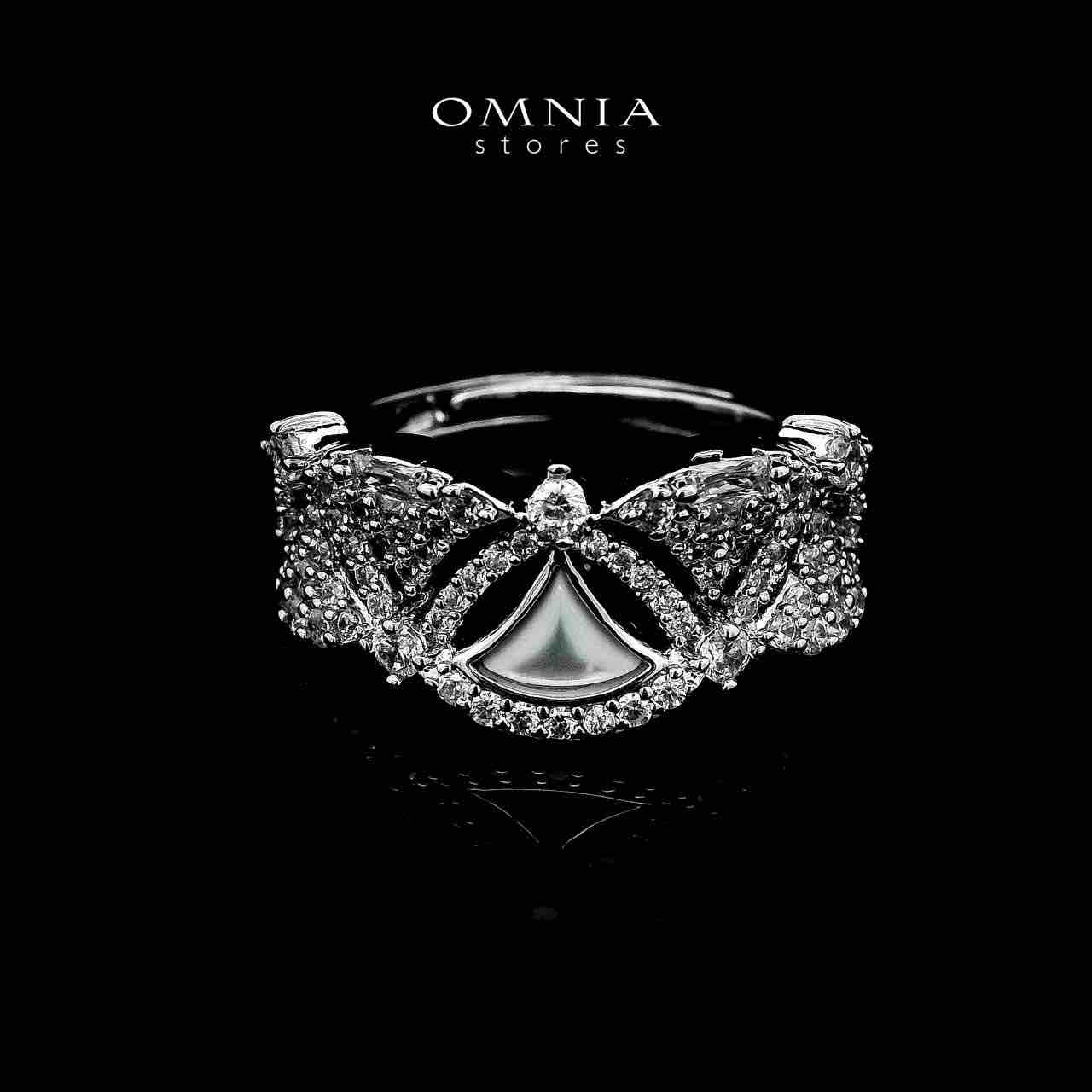 Omnia Bita White Bridal Full Set in High Quality Zircon Stone in Rhodium Plated - OMNIASTORES KSA