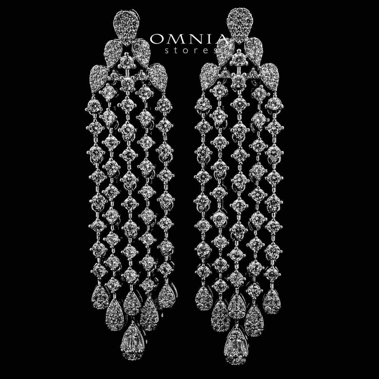 Omnia Behnaz White Bridal Full Set in High Quality Zircon Stone in Rhodium Plated - OMNIASTORES UAE