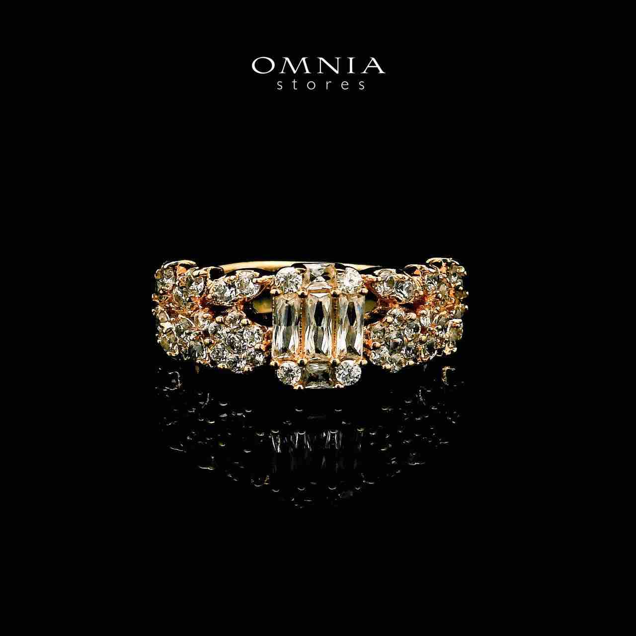 Omnia Elham Gold Plated Bridal Full Set in High Quality Zircon Stone in Rhodium Plated - OMNIASTORES UAE