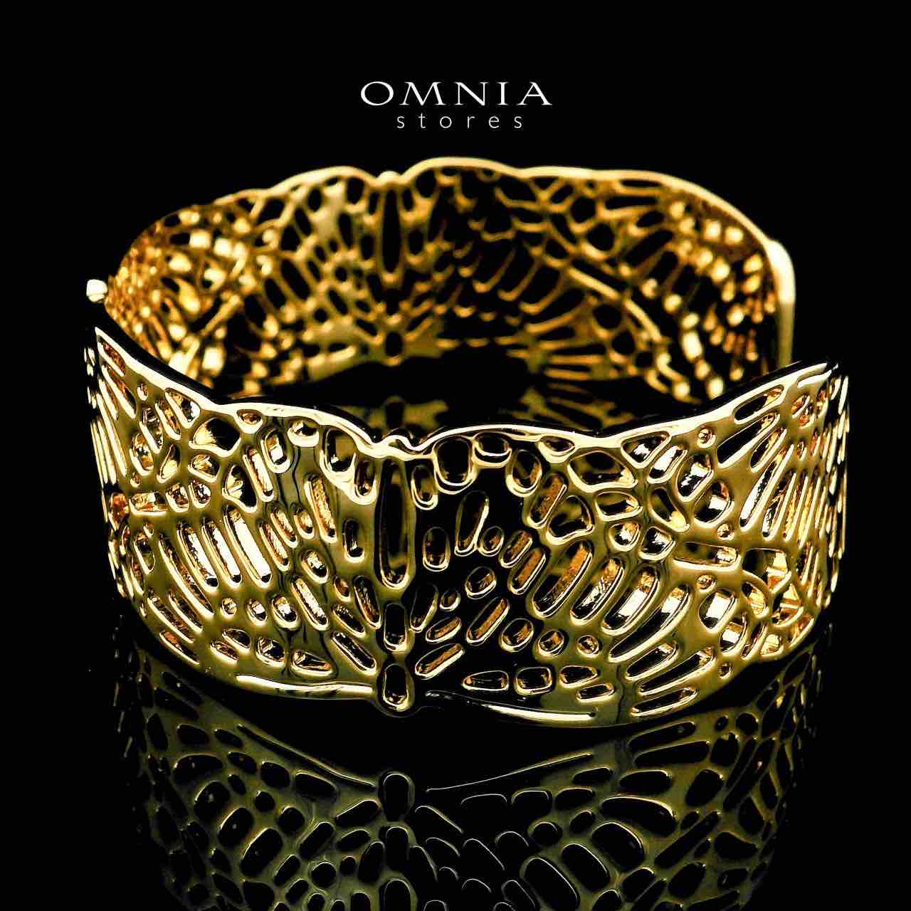 Firoozeh Gold Plated Bangle in High Quality Zircon Stone in Rhodium Plated