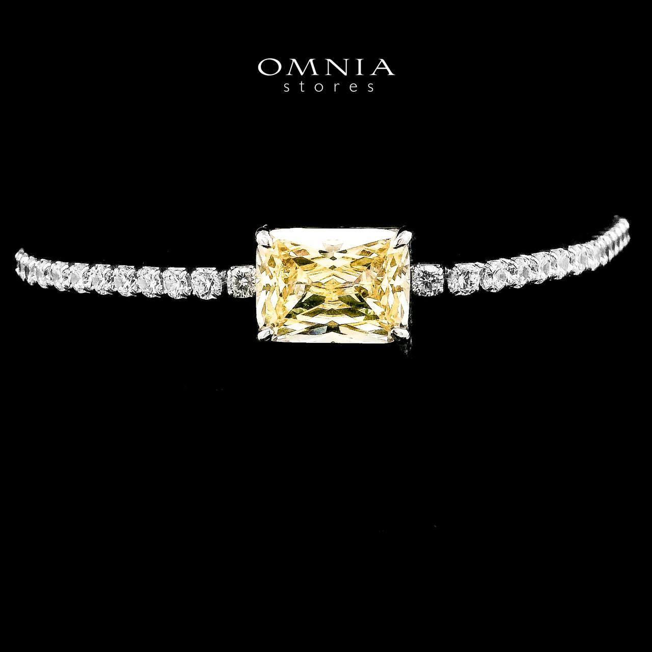 Omnia Gabrielle Yellow Bracelet In 92.5 Silver High Quality Simulated Diamonds