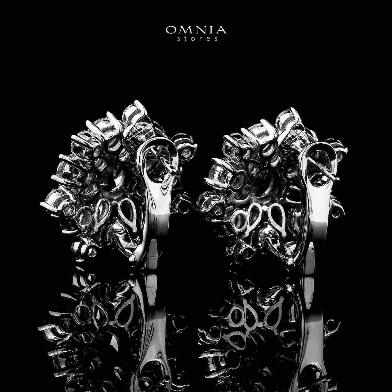 Melika White Floral Design Clip Earrings In 925 Silver Certified High Quality Lab Grown Stones
