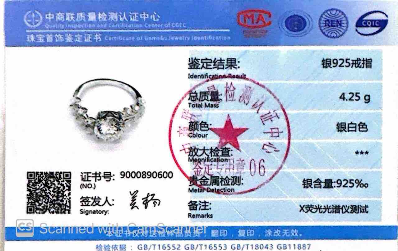 Negar White Ring In 925 Silver Certified High Quality Lab Grown Stones
