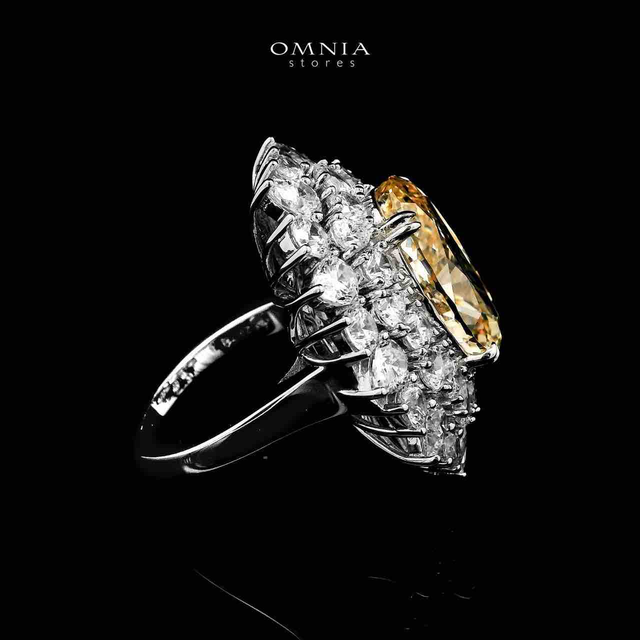 Marjan Sunflower Yellow Ring In 925 Silver Certified High Quality Lab Grown Stones