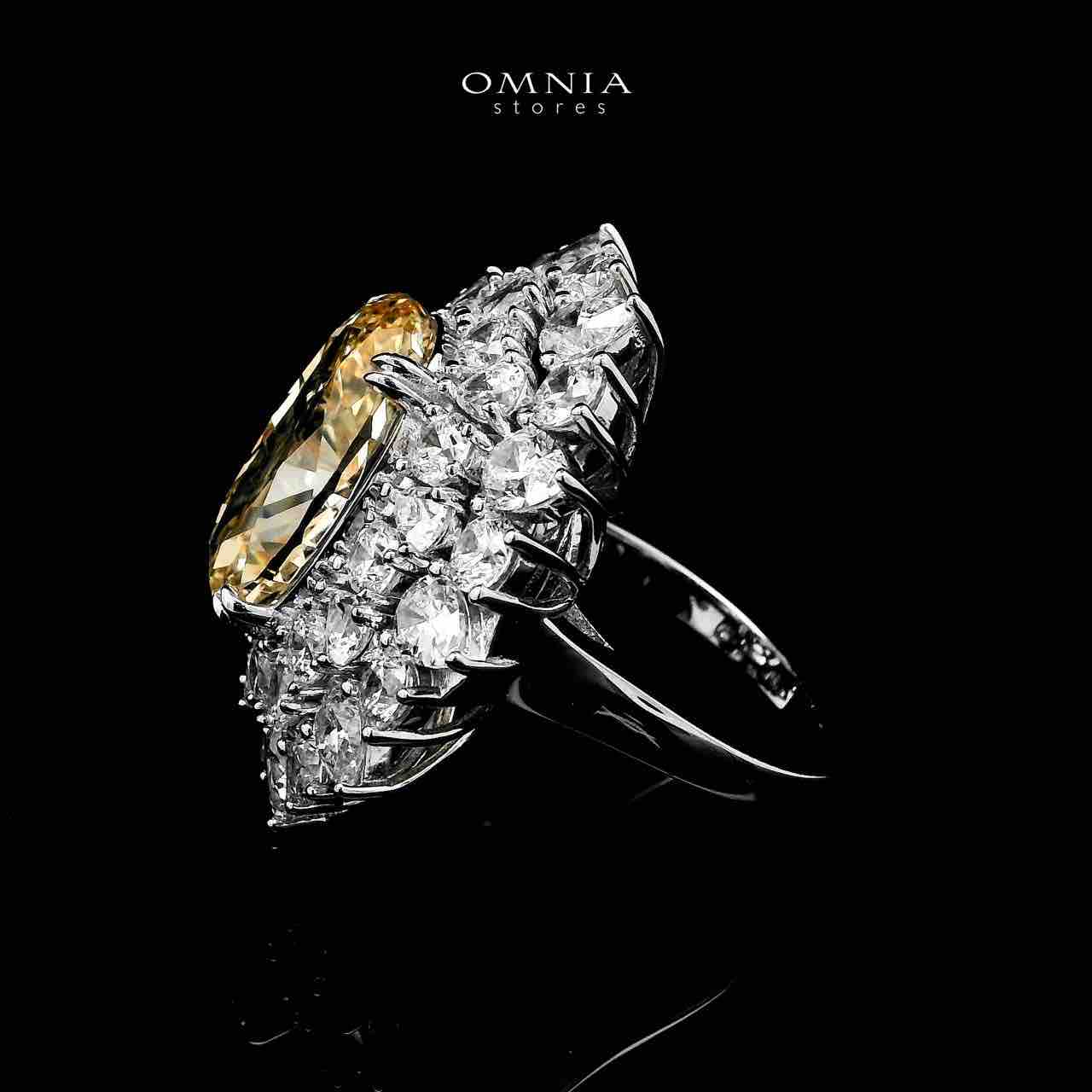 Marjan Sunflower Yellow Ring In 925 Silver Certified High Quality Lab Grown Stones