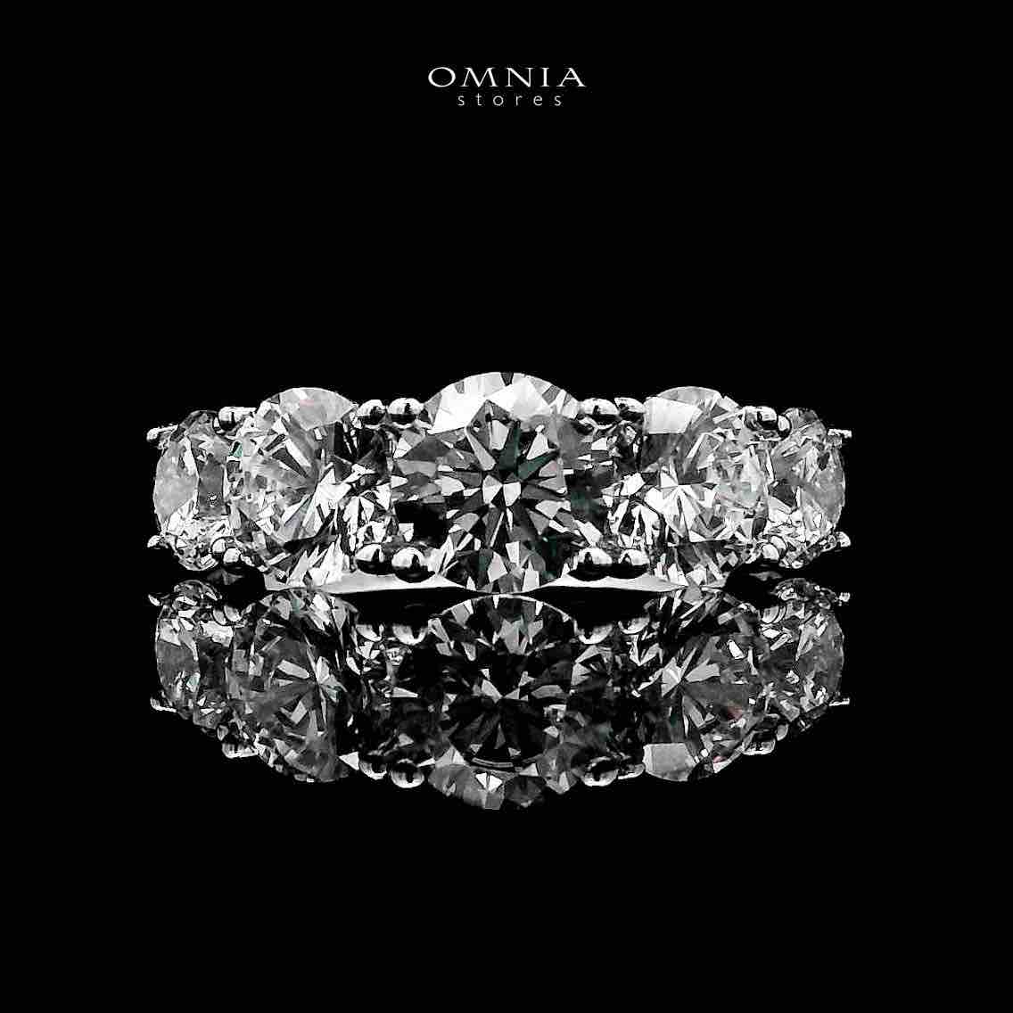 Parisa White Ring In 925 Silver Certified High Quality Lab Grown Stones