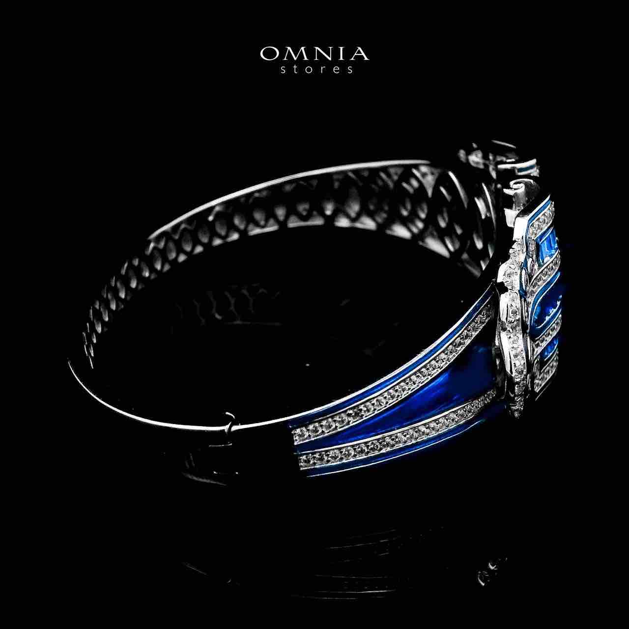 Omnia Roya Blue Bracelet in 925 Silver with High Quality Simulated Diamonds