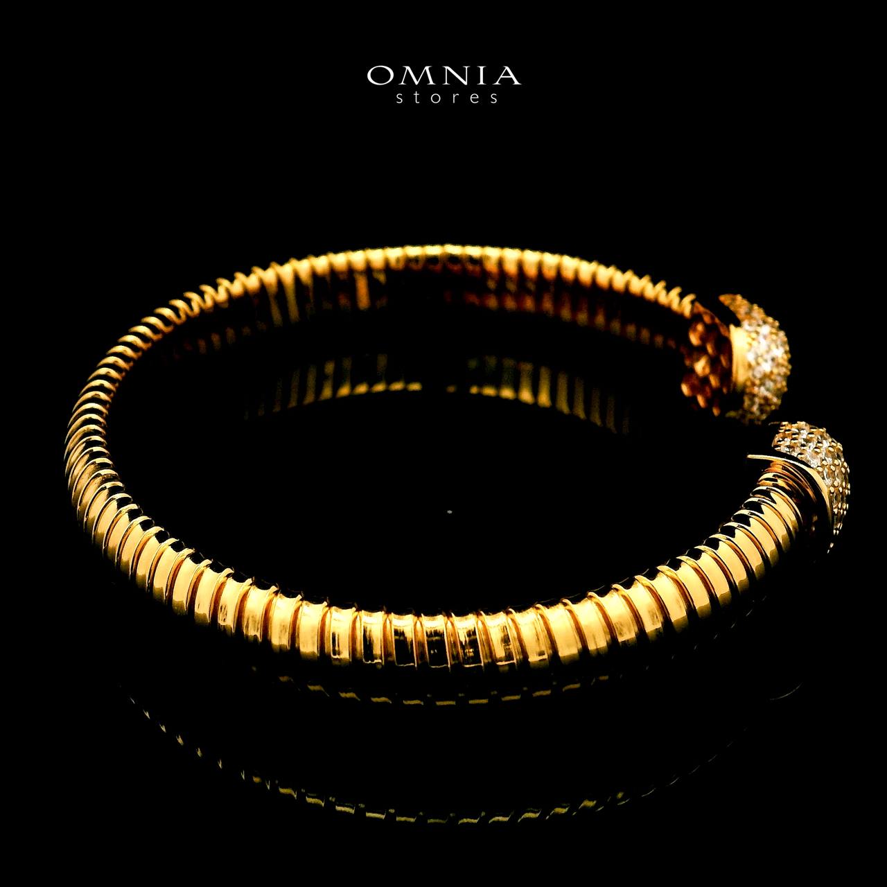 Omnia Ghida Golden Bracelet in 925 Silver with High-Quality Simulated Diamonds