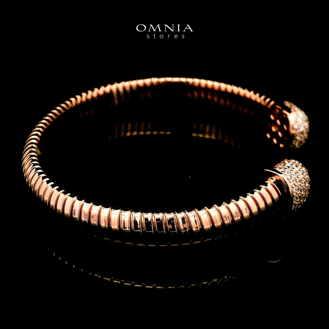 Omnia Ghida Rose Gold Bracelet in 925 Silver with High-Quality Simulated Diamonds