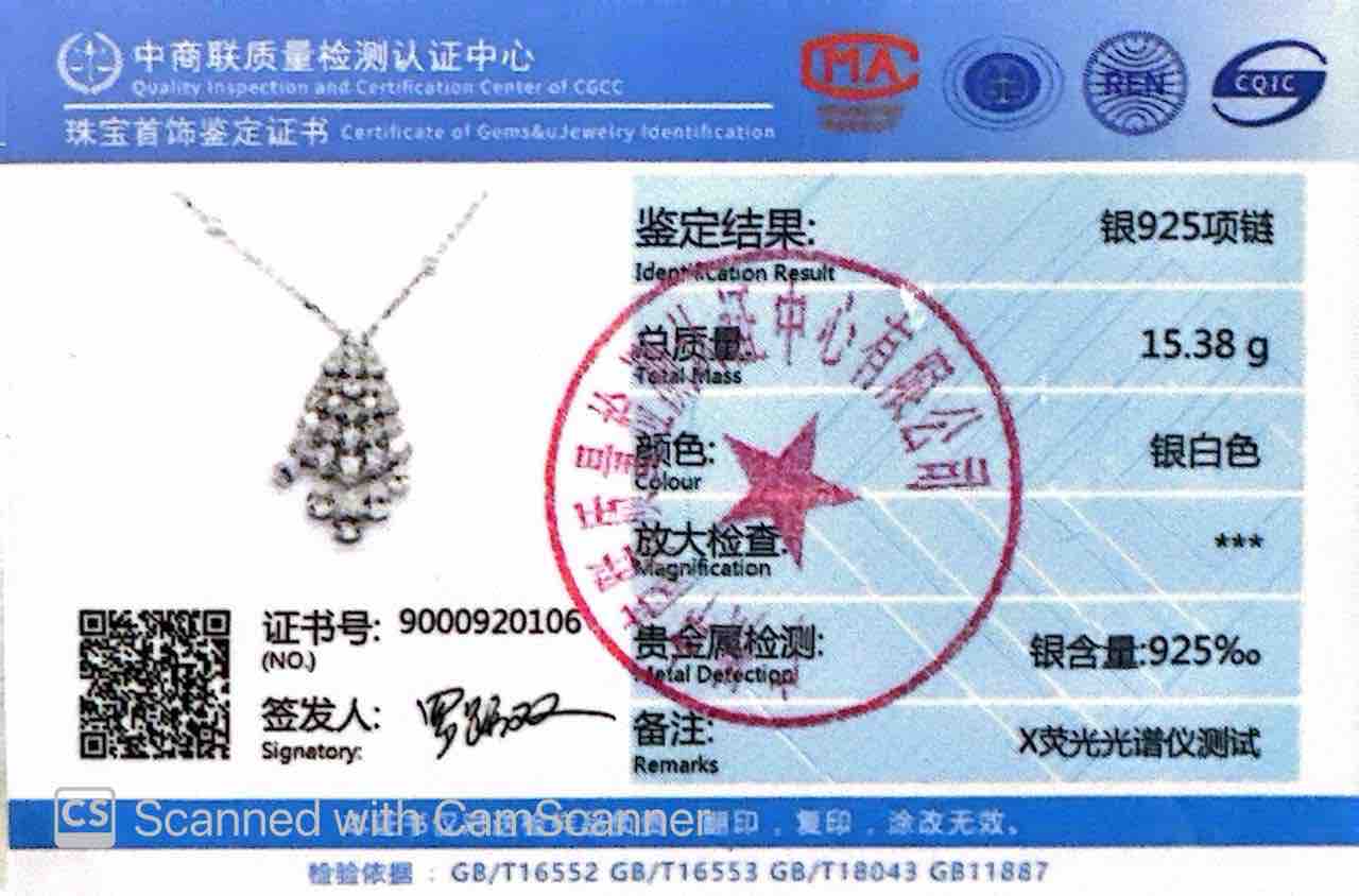 Omnia Taslima Silver Necklace In 925 Silver Certified High Quality Lab Grown Stones