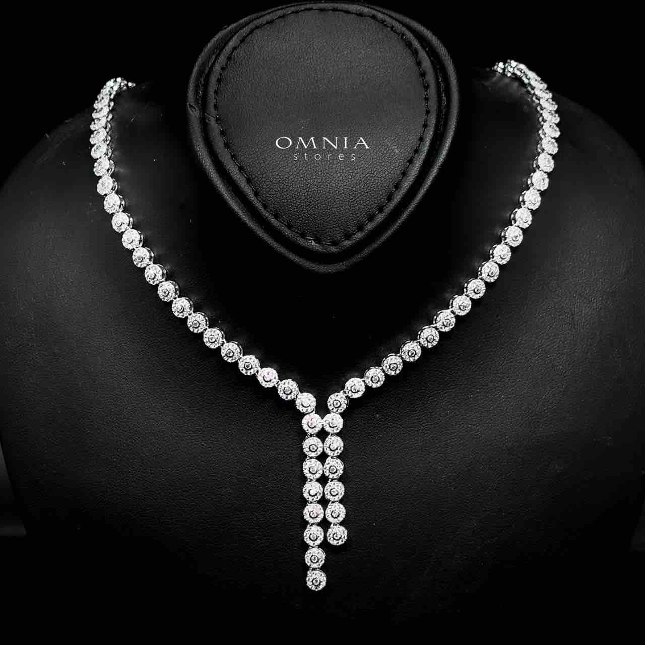 Omnia Fida White High-Quality Simulated Diamonds Rhodium Plated