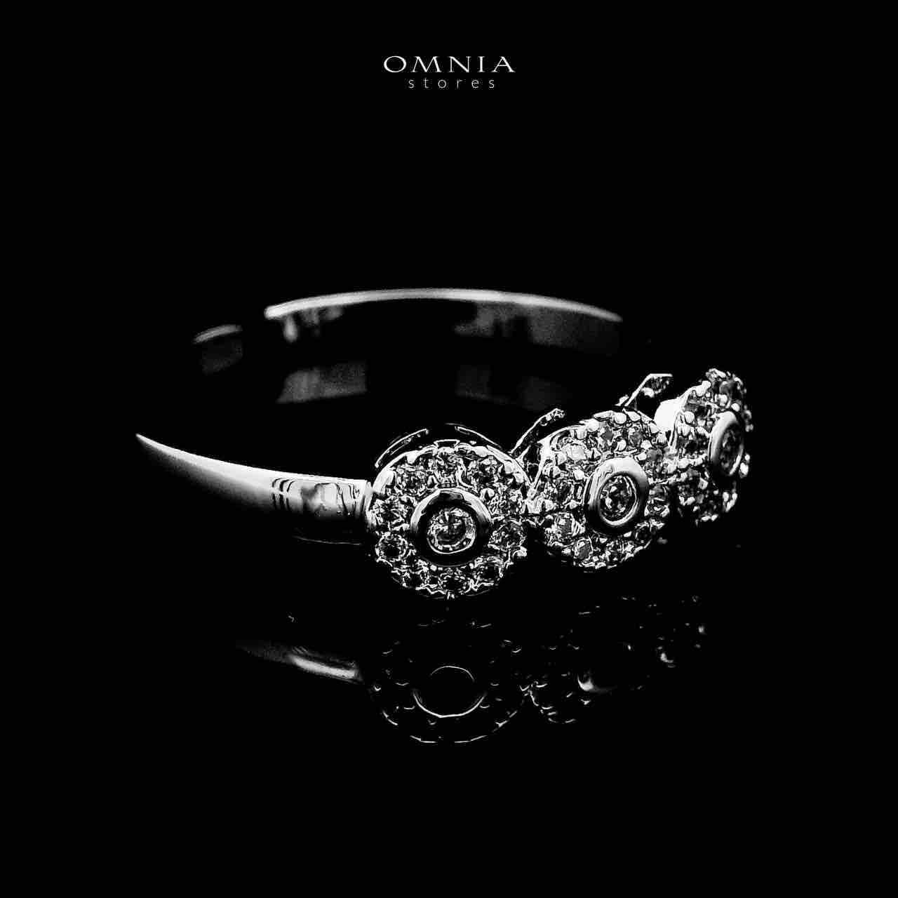 Omnia Fida White High-Quality Simulated Diamonds Rhodium Plated