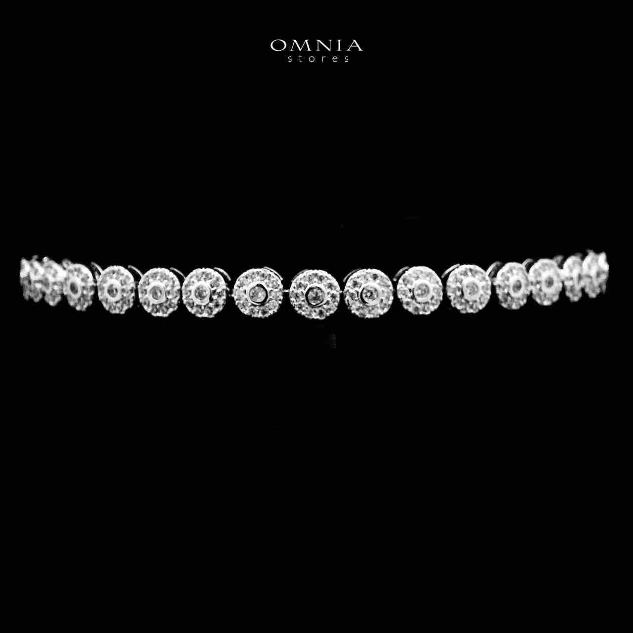 Omnia Fida White High-Quality Simulated Diamonds Rhodium Plated