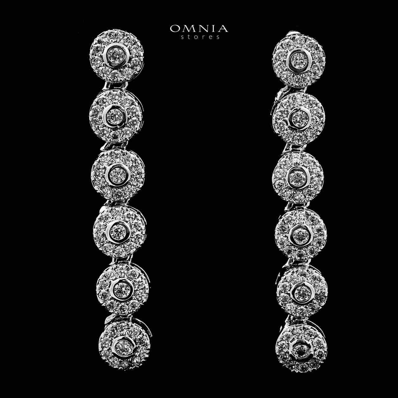 Omnia Fida White High-Quality Simulated Diamonds Rhodium Plated