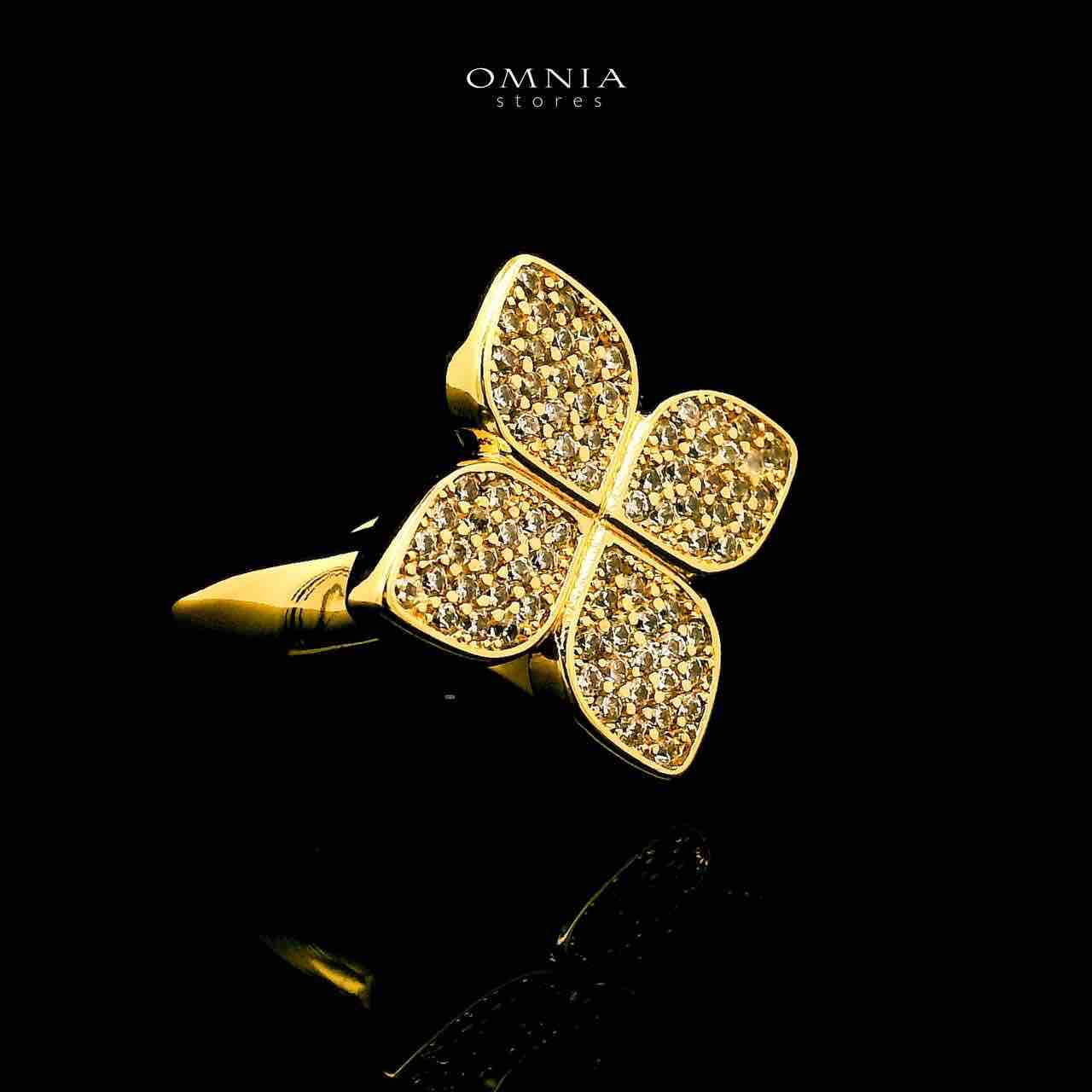 Omnia Golden Clove Turqoise Long Chain Full Set with High-Quality Simulated Diamonds 18k Gold Plated 100cm
