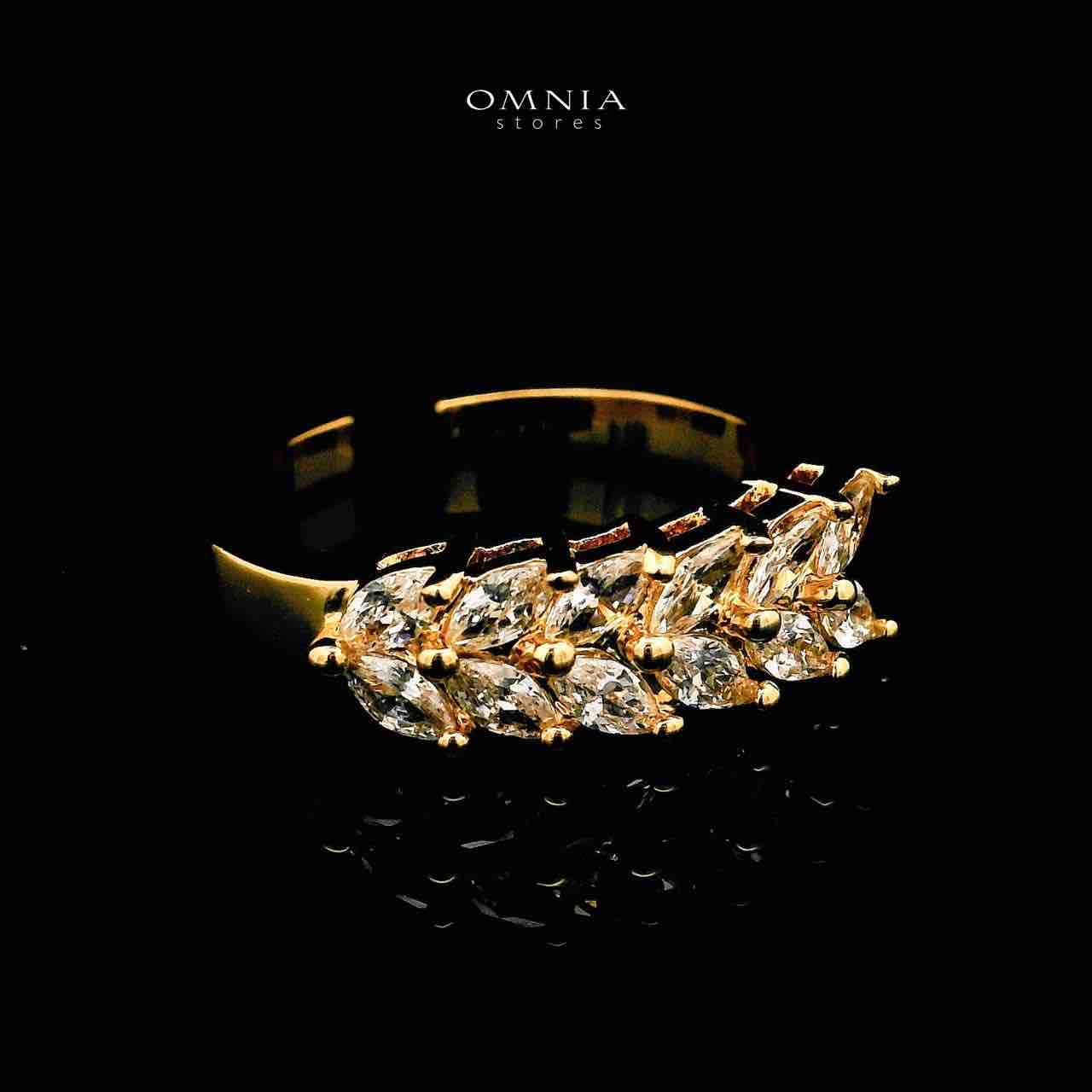 Omnia Aroosa Golden Bridal Full Set with High-Quality Simulated Diamonds Rhodium Plated