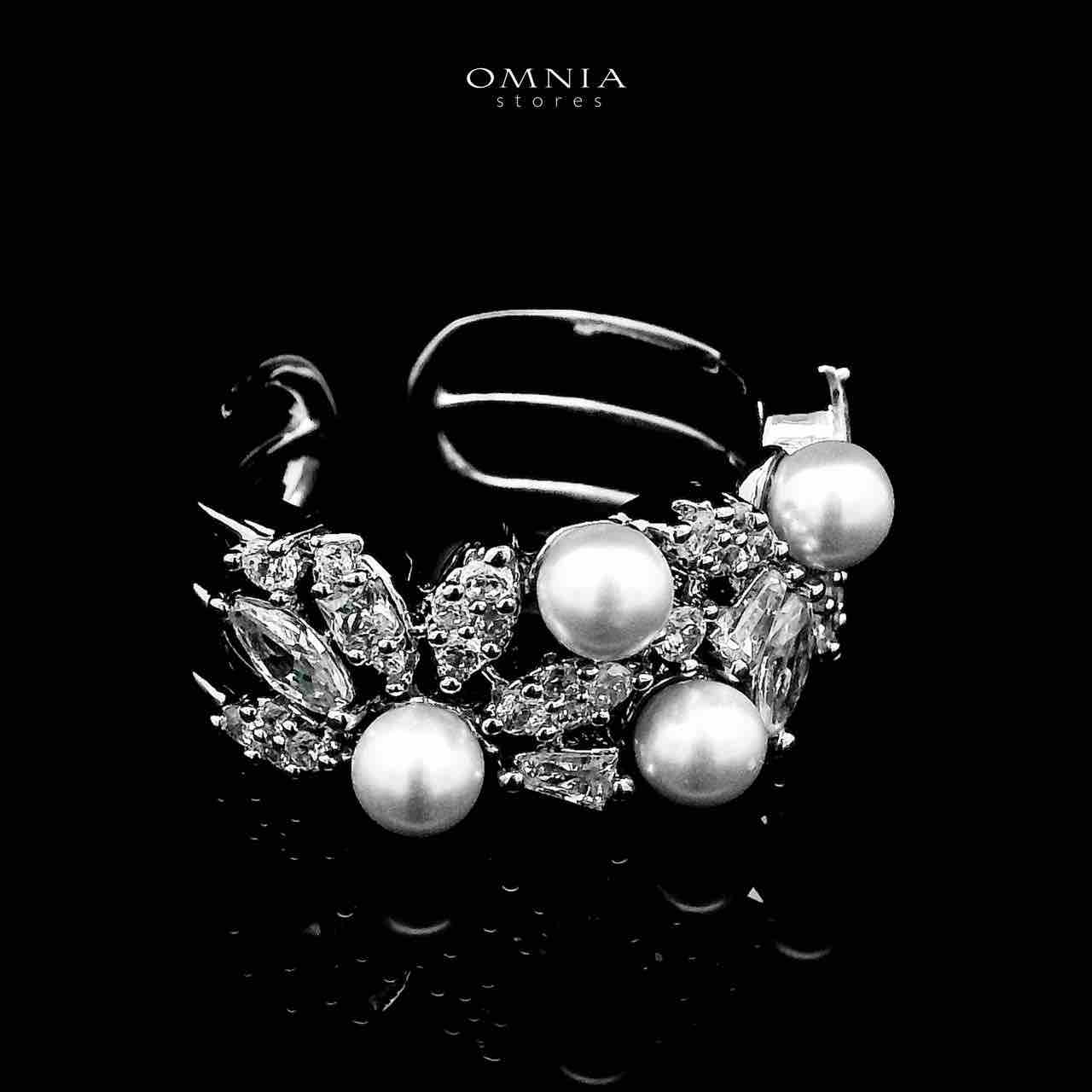 Omnia Fadwa White Pearl Luxury Bridal Full Set Accessories in High Quality Zircon Stone Rhodium Plated - OMNIASTORES KSA