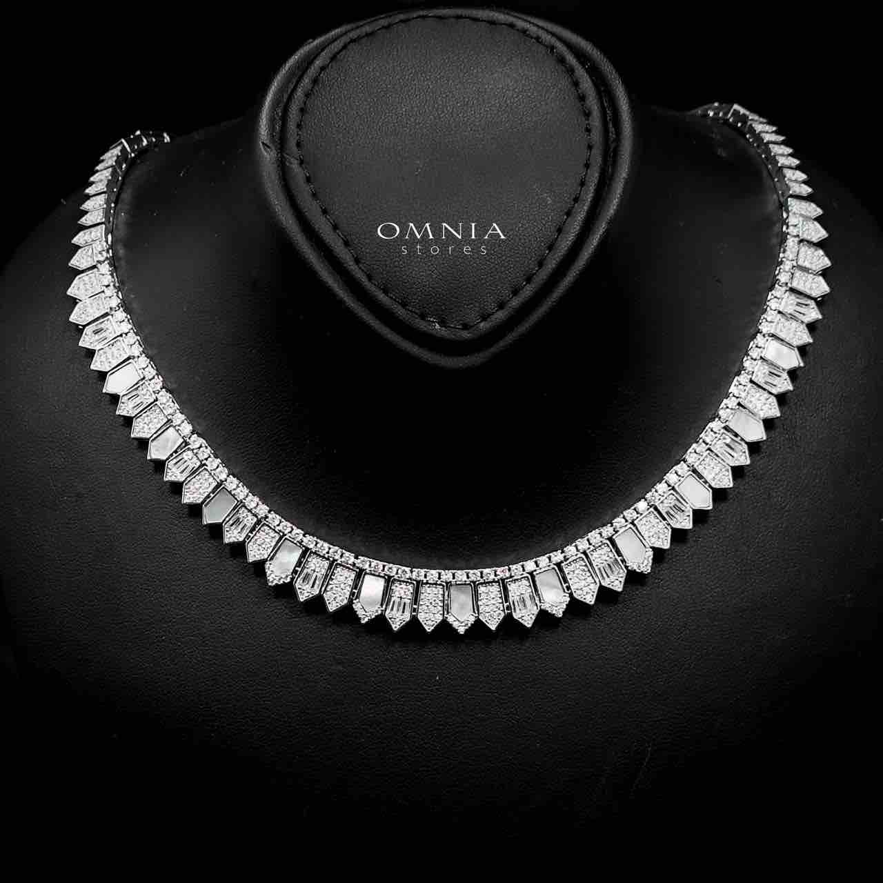 Omnia Shifa Bridal Full Set Accessories in High Quality Zircon Stone in Rhodium Plated