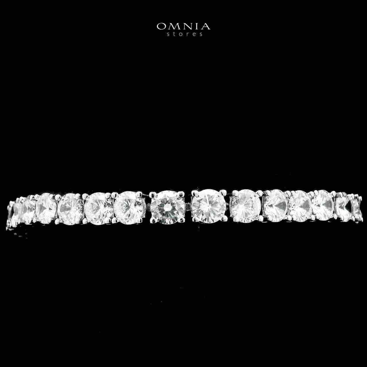 Omnia Rowan Bridal Full Set Accessories in High Quality Zircon Stone in Rhodium Plated