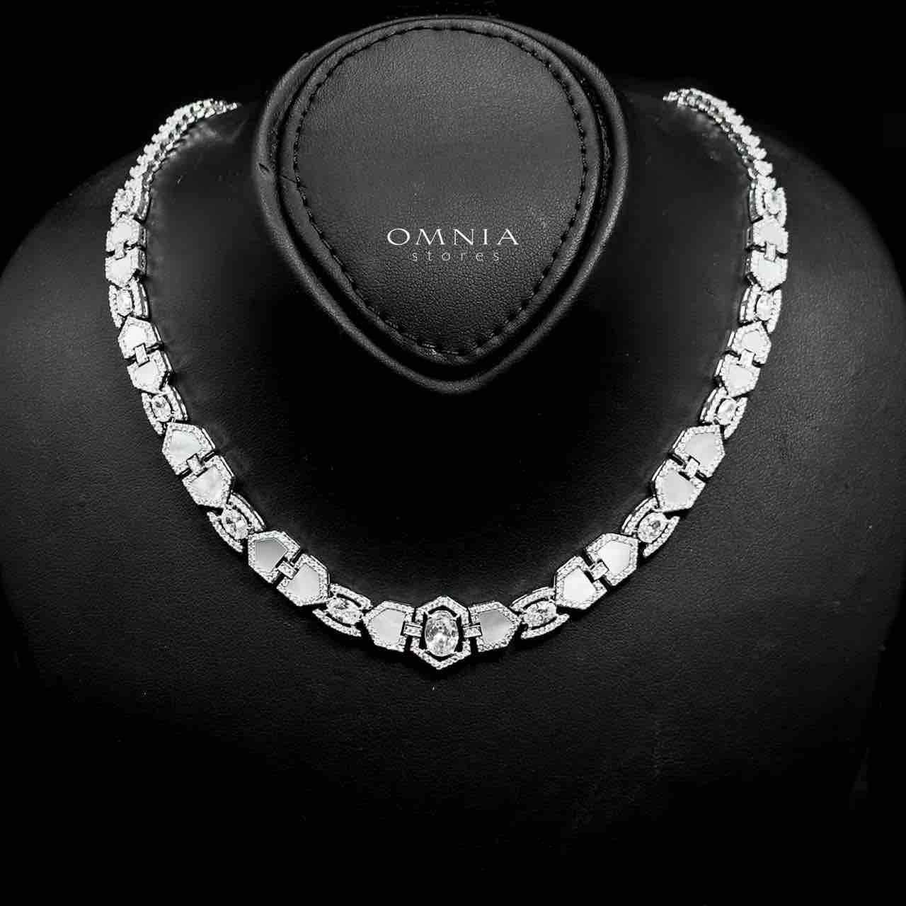 Omnia Rihana Bridal Full Set Accessories in High Quality Zircon Stone in Rhodium Plated