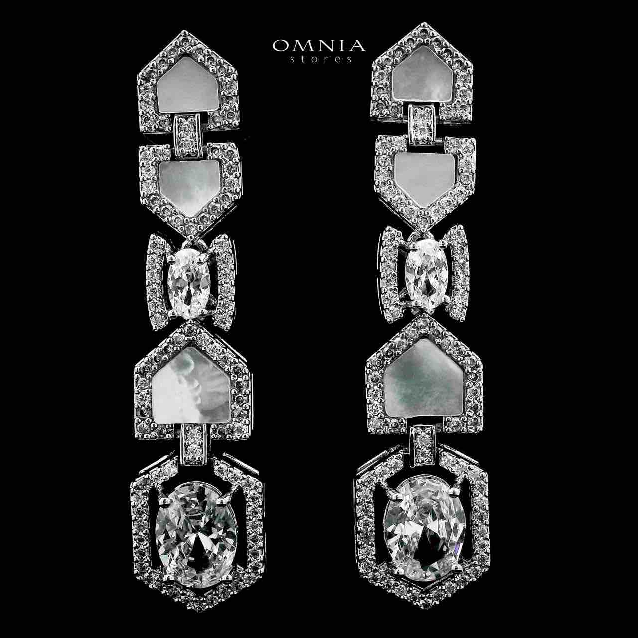 Omnia Rihana Bridal Full Set Accessories in High Quality Zircon Stone in Rhodium Plated