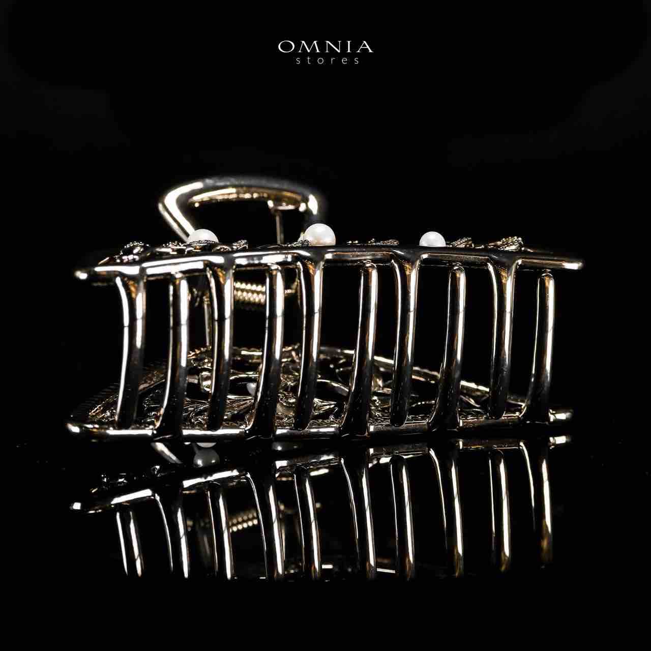 Omnia Mayar Light Gold Hair Clip in High Quality Zircon Stone In Rhodium Plated