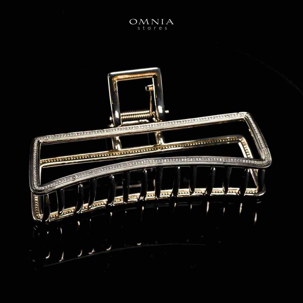 Omnia Alyanah Light Gold Hair Clip in High Quality Zircon Stone In Rhodium Plated