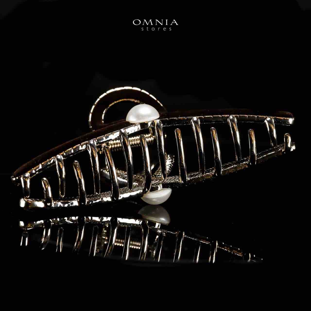 Omnia Najdah Light Gold Hair Clip in Velvet Dark Brown Line With High Quality Rhodium Plated