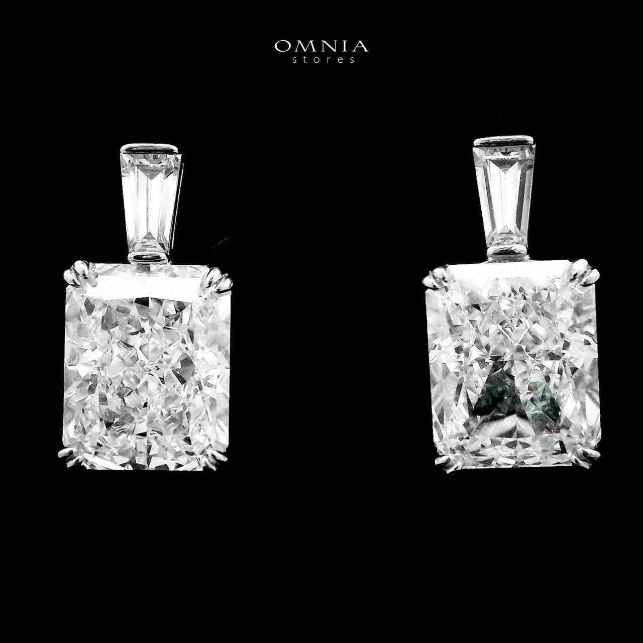 Omnia Heba White Necklace and Earrings Set in 925 Silver with High-Quality Ice Cut Stones
