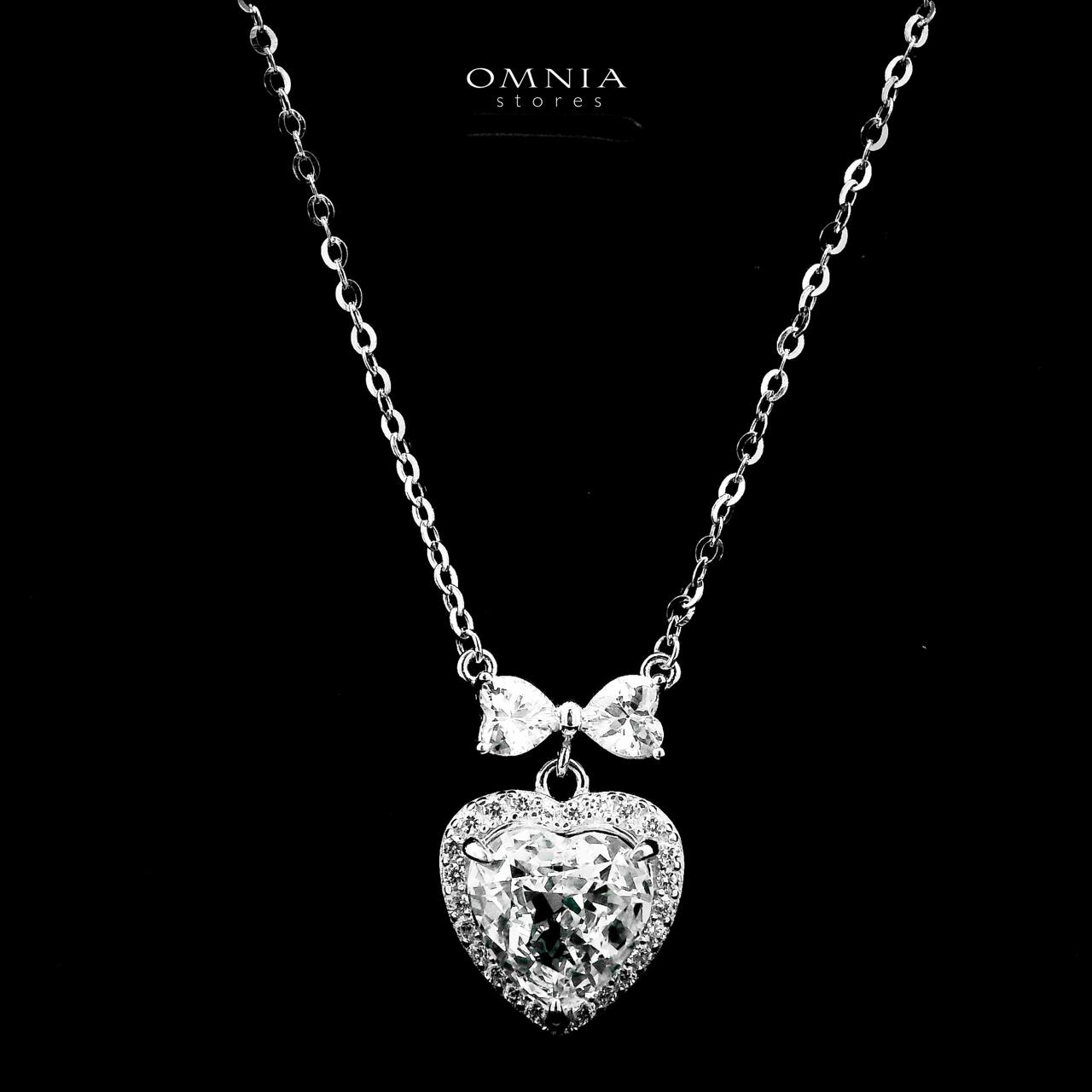 Omnia Tuhfa Silver Necklace in 925 Silver with High-Quality White Ice Cut Stones