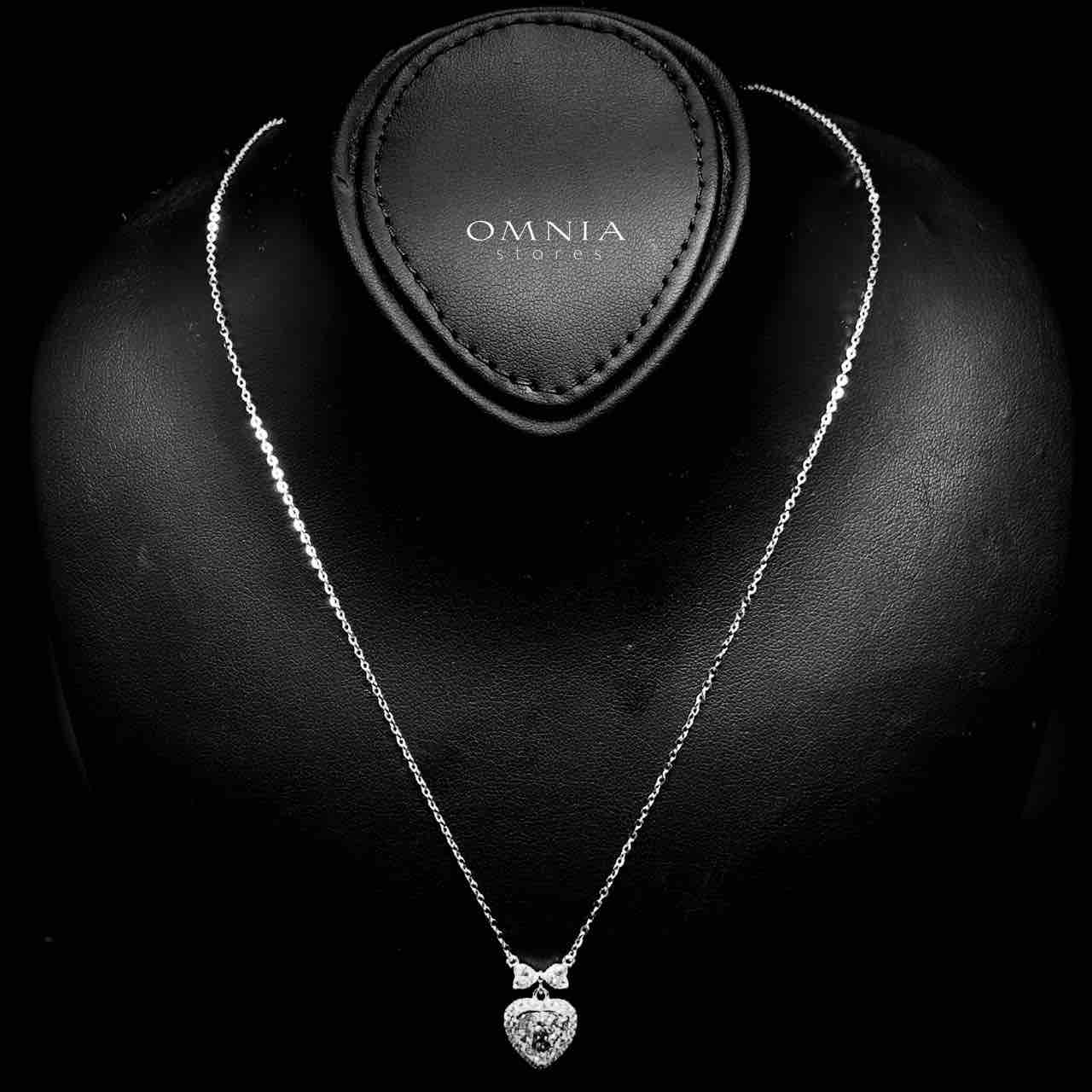 Omnia Tuhfa Silver Necklace in 925 Silver with High-Quality White Ice Cut Stones