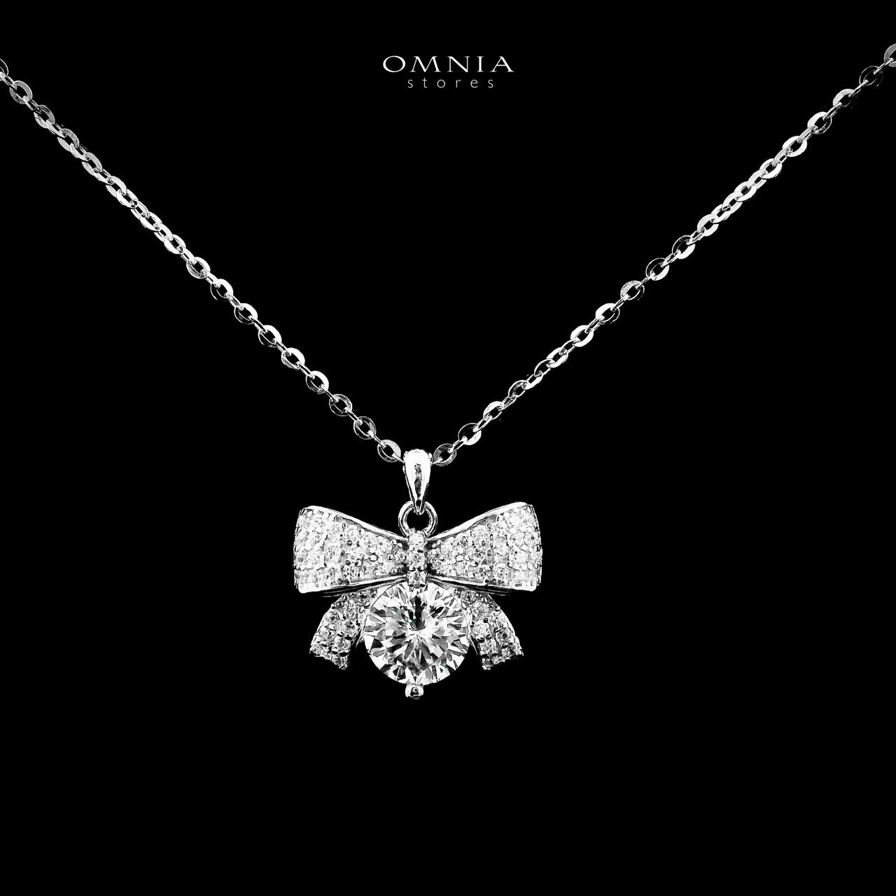 Omnia Asayel Silver Necklace in 925 Silver with High-Quality White Moissanite Stones
