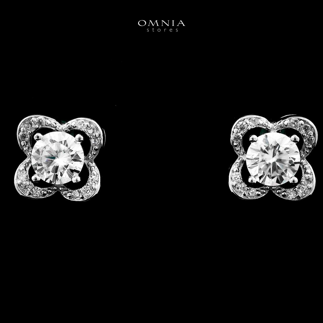 Omnia Bianca Earrings in 925 Silver with High-Quality Moissanite Stones