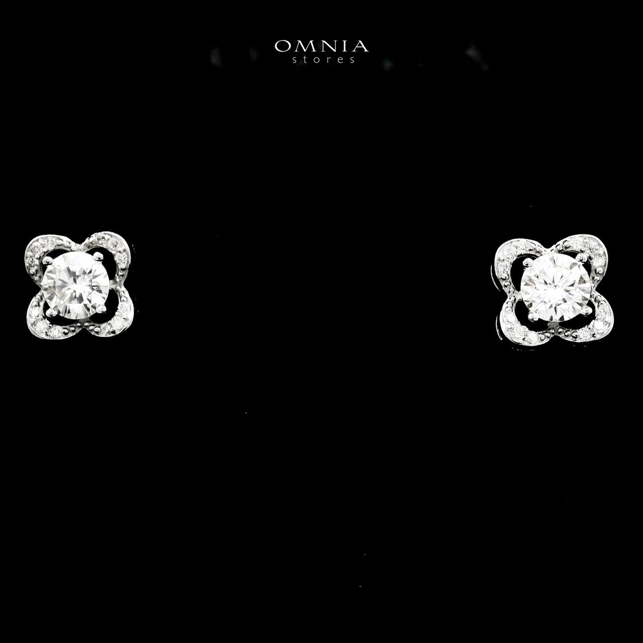 Omnia Bianca Earrings in 925 Silver with High-Quality Moissanite Stones