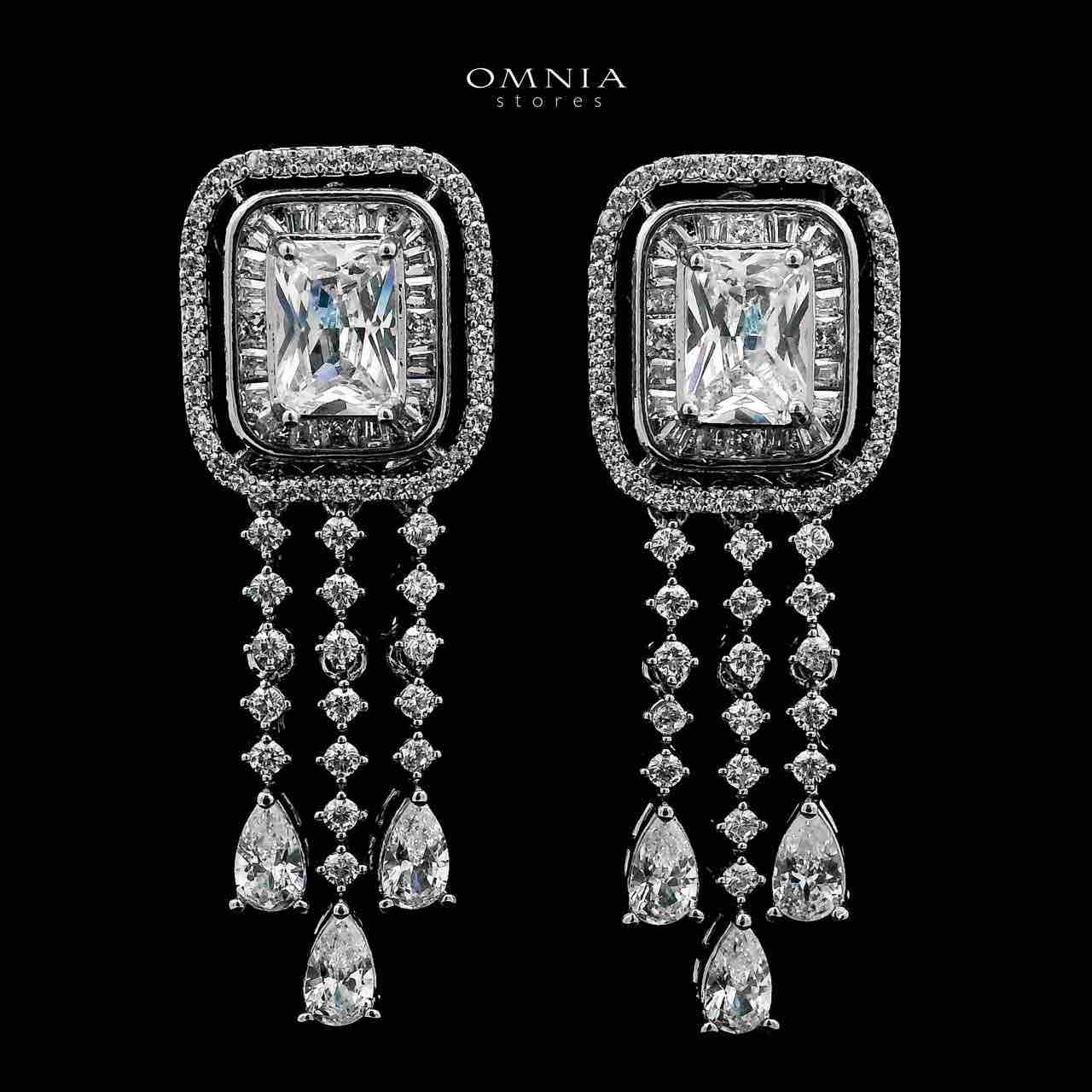 Omnia Wahida Pearl Bridal Full set With Rhodium Plated In High Quality Zircon Stone