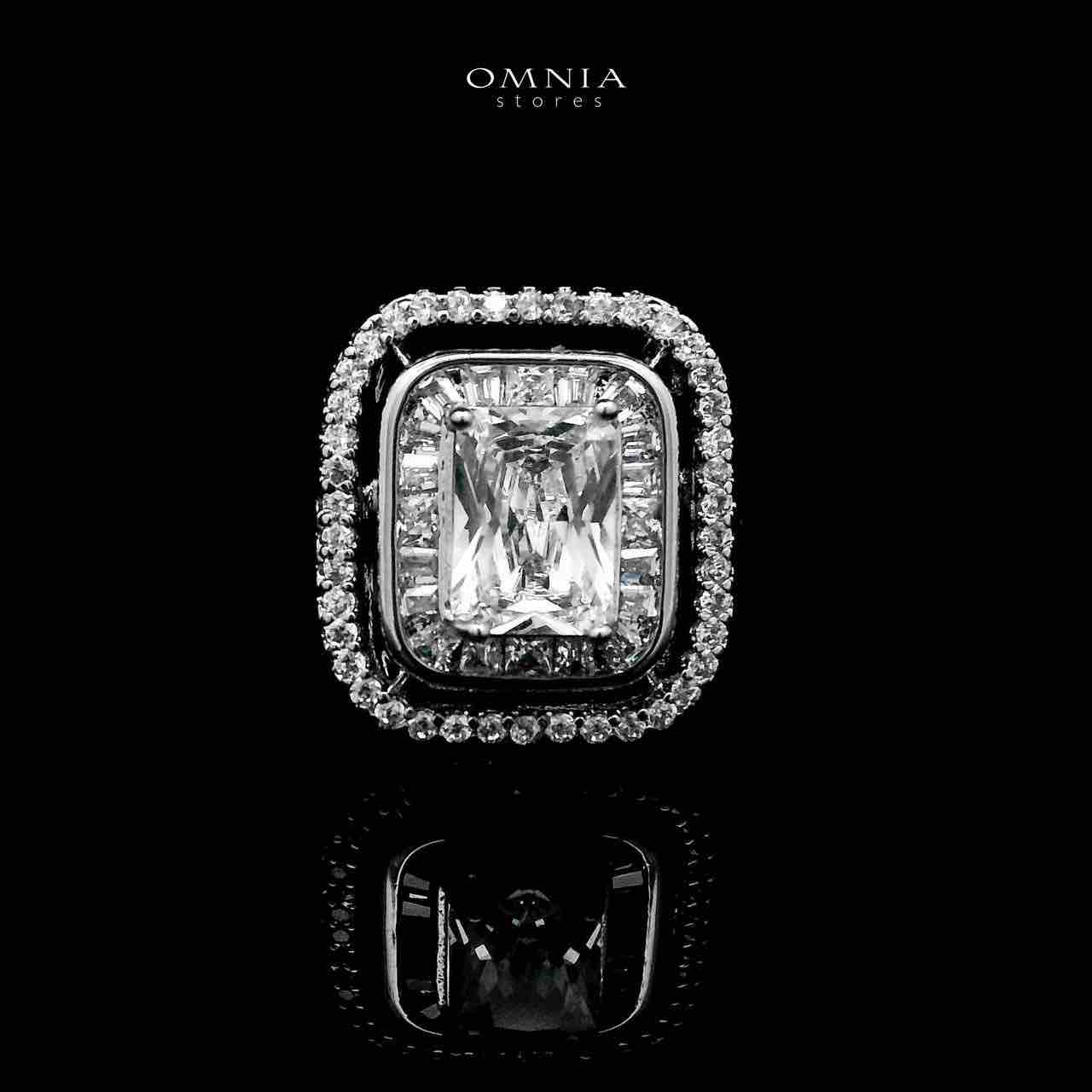 Omnia Wahida Pearl Bridal Full set With Rhodium Plated In High Quality Zircon Stone