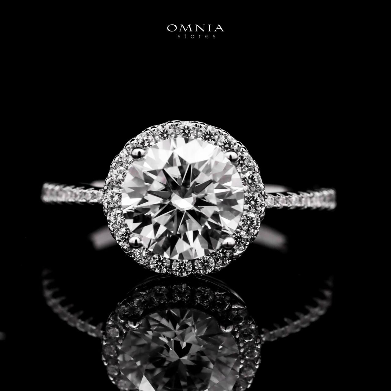 Omnia Nerina Classic Design Silver Ring 925 Silver in GRA Certified High Quality White Moissanite Stone - OMNIASTORES UAE