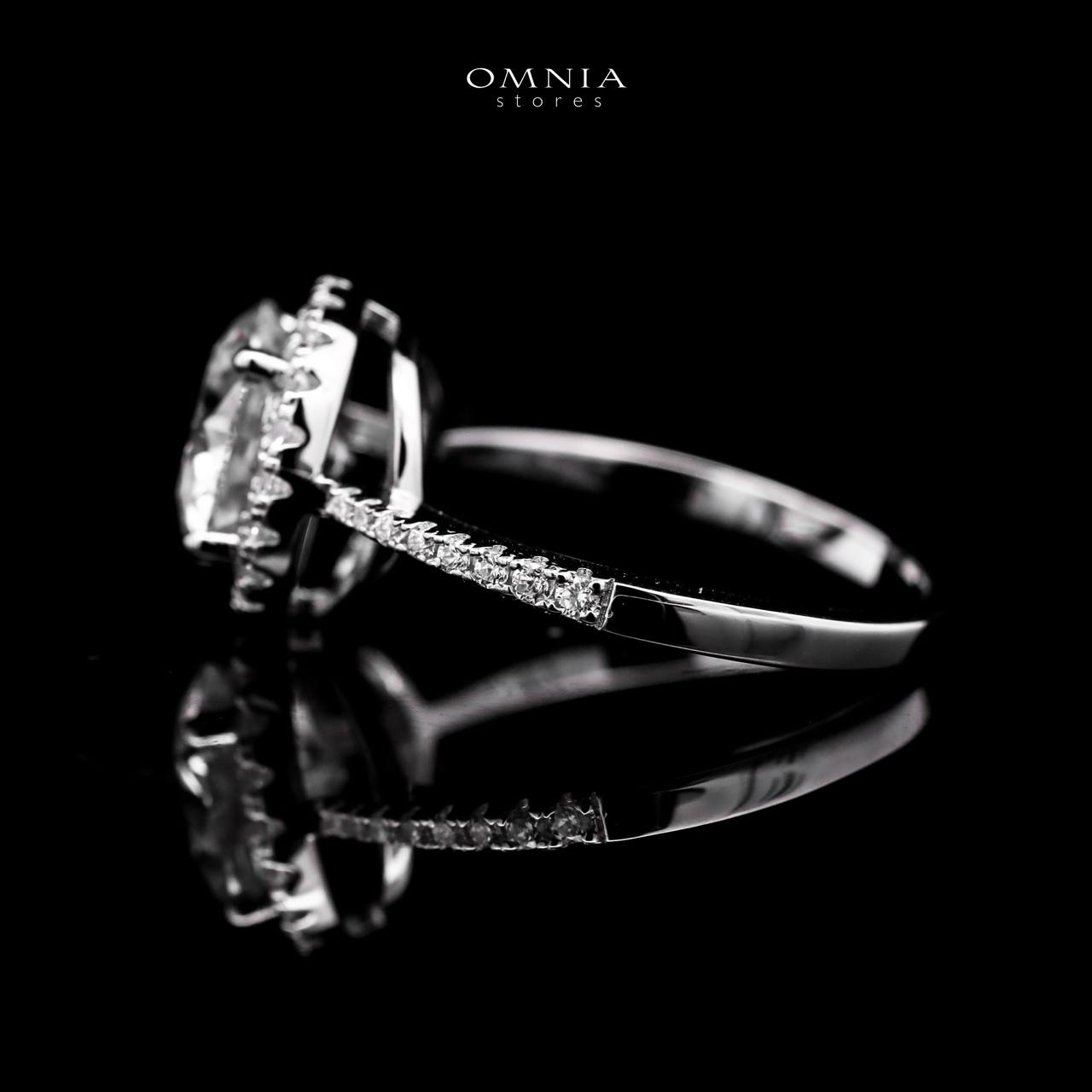 Omnia Nerina Classic Design Silver Ring 925 Silver in GRA Certified High Quality White Moissanite Stone - OMNIASTORES UAE