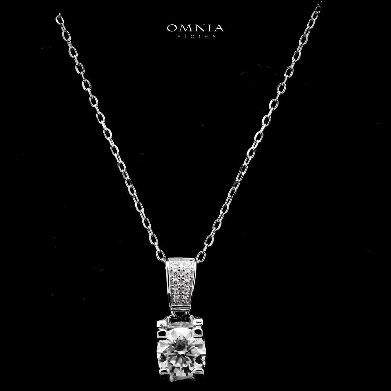 Omnia Ghazeen Pendant Necklace and Earrings Set 925 Silver in GRA Certified High Quality White Moissanite Stones - OMNIASTORES UAE