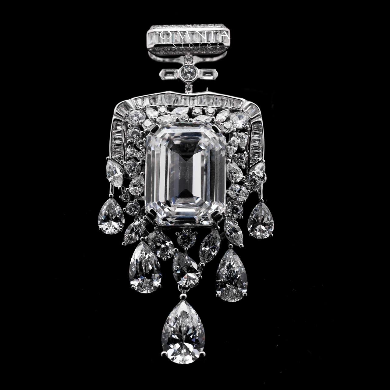 Omnia Raihaana Silver Pendant Only In 925 Silver Certifited High Quality White Lab Grown Stones - OMNIASTORES UAE