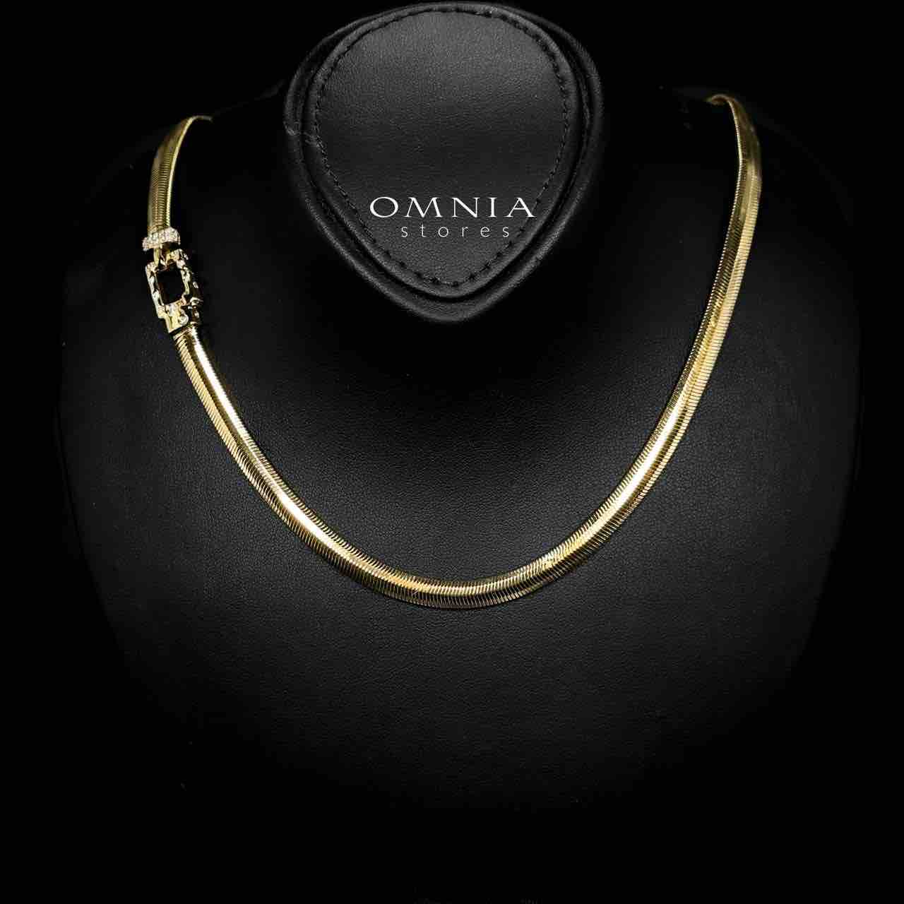 Omnia Karamah Gold Plated Necklace In 925 Silver High Quality Certifited White Lab Grown Stones - OMNIASTORES UAE
