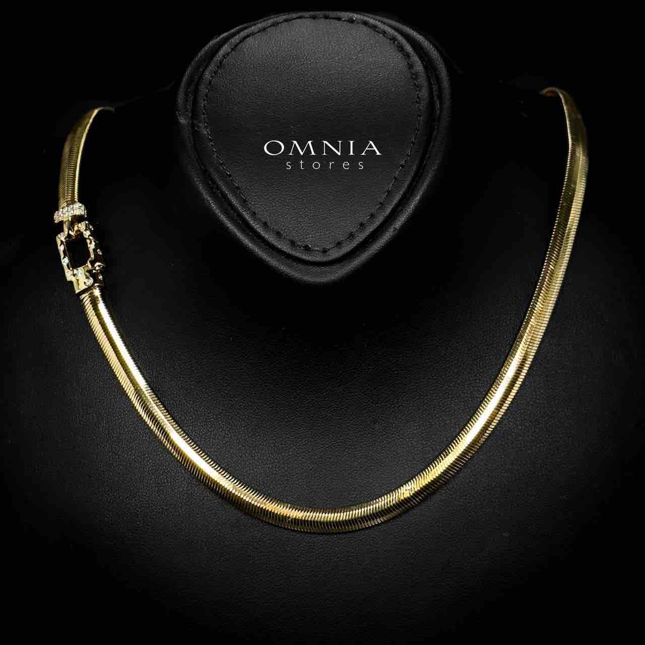 Omnia Karamah Gold Plated Necklace In 925 Silver High Quality Certifited White Lab Grown Stones - OMNIASTORES UAE