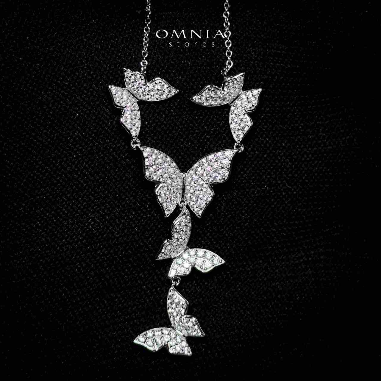 Mahtab Butterfly Necklace In 925 Silver High Quality Simulated Diamonds - OMNIASTORES UAE