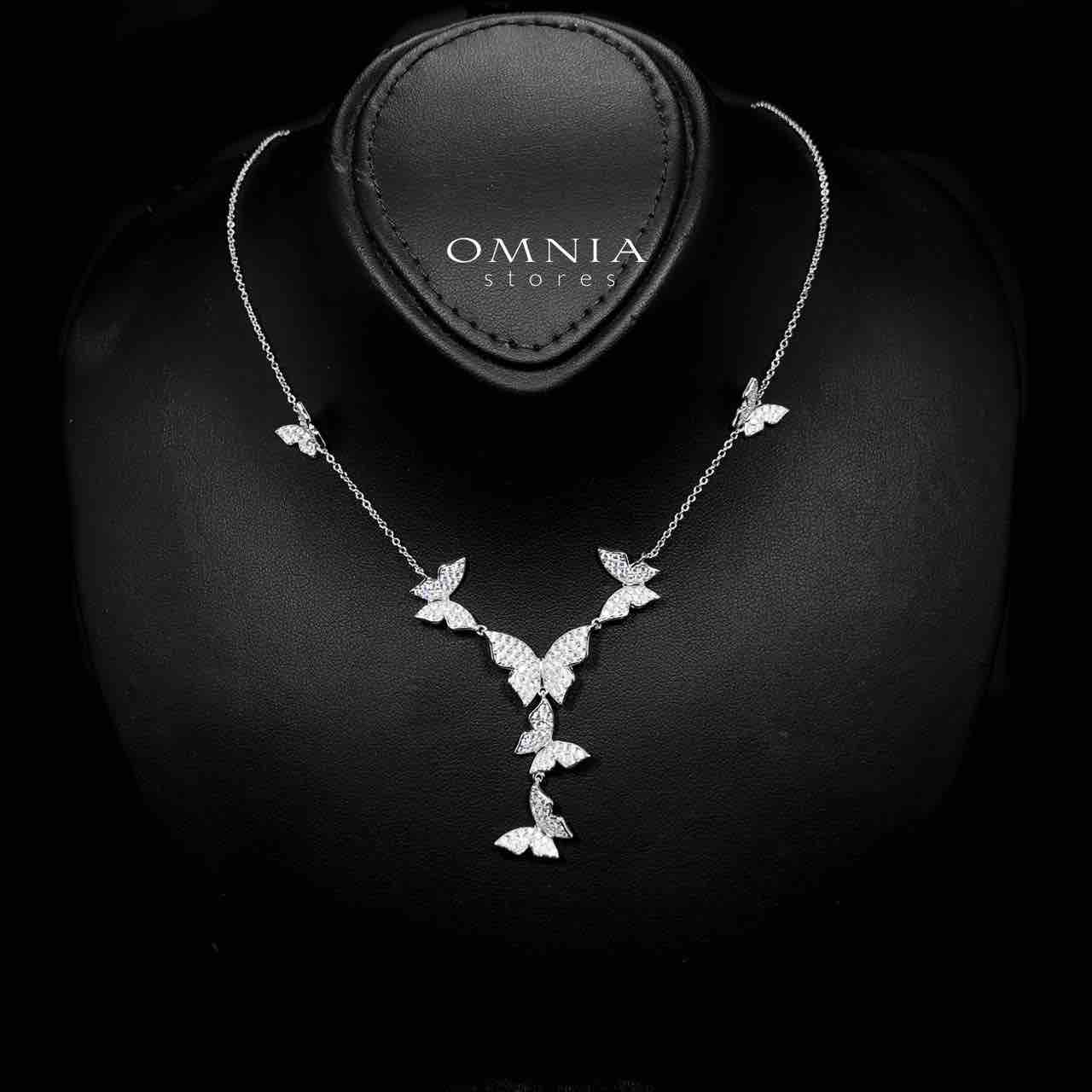 Mahtab Butterfly Necklace In 925 Silver High Quality Simulated Diamonds - OMNIASTORES UAE